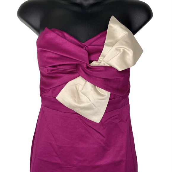 NEW Anthropologie Lulumari Strapless Tie Bow Dress Women's Medium Retro Hoco - Picture 2 of 12